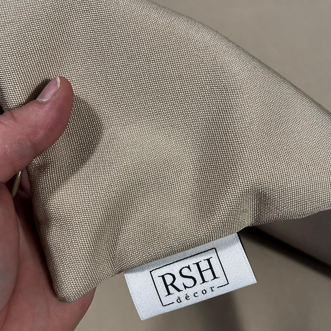 RSH DECOR: Sunbrella Pillow Covers Set of 2 | Covers Only - 20" x 12" | Outdoor Lumbar Pillow Covers Crafted with Sunbrella Performance Fabric | Canvas Taupe