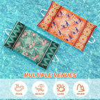 2 Packs Pool Hammock Floats for Adults Iflatable Pool Chair Floats 4-in-1 Multi-Purpose Rafts Lounger Water Hammock for Swimming Pool/Lake/Outdoor/Beach