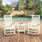 Kingdura Adirondack Outdoor Side Table, 16 x 13 Inches HDPE Plastic Outside End Tables for Patio Pool Porch Backyard Indoor, 2 Tiers Storage Shelf, All Weather Resistant, Easy Maintenance (White)