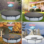 33 Ft Pool Cover, with Automatic Drain Round Pool Cover, One-Piece Quick Installation and Removal Above Ground Pool Cover, Preventing Waterlogging, UV Protected Solar Swimming Pool Cover