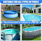 2pcs Pool Air Pillows for Above Ground Pools - 4ft Dia. Winter Closing Winterizing Kit with Ropes, Thicken PVC Ice Equalizer Support, Swimming Pool Patio Furniture Cover Airbag
