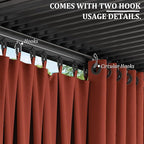 Gazebo Universal Replacement Privacy Curtain,12'×20' Gazebo Outdoor Waterproof Curtains, 4-Panels Sidewall Curtains with Double Zipper for Patio Canopy, Garden and Backyard (Curtain Only)