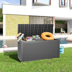 Vixzen 100 Gallon Waterproof Deck Box – Outdoor Storage Organizer for Patio & Garden,Black Pattern
