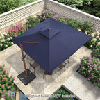 PURPLE LEAF 11ft Patio Umbrella Outdoor Square Umbrella Large Cantilever Umbrellas Windproof Offset Umbrellas Heavy Duty Sun Umbrella for Garden Deck Pool Patio, Navy Blue