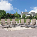 HERA'S HOUSE Patio Outdoor Swivel High-Back Rocking Chairs of 6, Outdoor Dining Chairs with All Weather Textilene Fabric,Wide Metal Armrests for Lawn, Porch or Garden