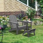 SERWALL Folding Adirondack Chair Footrest Set of 2, Adirondack Ottomans Without Assembly, Grey