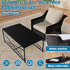 Vista Vibe 3 Pieces Outdoor Patio Conversation Furniture Set - 78" 3-seat Sofa | 2 Wicker Chairs, Deep Seat Loveseat, Removable Cushions, Hand-Woven PE Rattan Couch, Balcony (Brown/Beige)