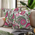 WOLKI Waterproof Outdoor Pillows 26x26 Feather and Down Filled Throw Pillow for Patio Furniture, Outside Decorative Pillow Set of 2 Flower