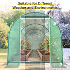 GOJOOASIS Greenhouse with Water System Outdoor Green House for Outside Winter Heavy Duty Large Walk-in Tunnel Portable Greenhouses for Backyard Plants Shed (15'x7'x7' w/ Irrigation System)