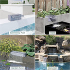 Waterfall Pool Fountain, LONGRUNNEW Transparent Acrylic Pool Waterfall Spillway, 9.06 Inches Pool Water Feature for Garden Patio, Backyard Koi Pond Decor