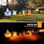 L LOHAS LED Halloween Spotlight Outdoor, Orange Spot Lights for Yard, Auto On/Off 5W 120V Landscape Lighting for House, Holiday, Trees, Decoration, 450LM IP66 Waterproof, UL Listed, 2 Pack
