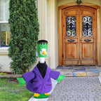 Watayo 2 Pcs/Set Halloween Monster Goose Outfits, Porch Goose Statue Monsters Costume, Lawn Goose Monster Clothes with Hat for 23" Statue Halloween Fall Outdoor Patio Garden Yard Decoration