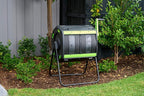 Maze 48 Gallon Outdoor Compost Bin Tumbler for Food Waste - Outdoor Compost Bin for Kitchen Garden & Homestead Heavy Duty Dual Chamber Waste Recycling Machine