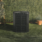 VonHaus Compost Bin for Garden 360L – Composter with Slatted Design for Aeration, Rainwater Collection, Side Flap & Lid – Outdoor Compost Converter – Frost & UV Resistant - Black