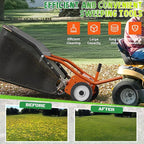42" Lawn Sweeper Tow Behind, Grass Sweeper Tow Behind with 18.55 cu. ft Large Hopper, Heavy Duty Leaf & Grass Collector, Adjustable Brush Height Lever and Dumping Rope, Lawn and Yard Cleanup Tool