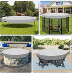 ECOOPTS 6 ft Waterproof Round Polyester Pool Cover for Above Ground Pools, Swimming Pool Cover Protector Winter Safety Cover (Light Grey)