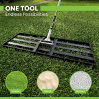Gardease Lawn Leveling Rake 48" x 10" - Heavy Duty Professional Grade Reinforced Steel Landscape Tool for Soil, Sand & Garden - Superior Strength and Durability