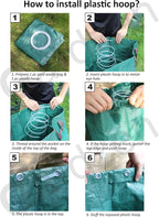 Gardzen 32&40&72 Gallon Yard Waste Bags, Reusable Heavy Duty Collapsible Garden Leaf Bags with Plastic Ring, Stand-Up Yard Waste Bin for Leaves, Lawn Debris & Grass Clippings