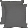 RSH DECOR: Sunbrella Square Throw Pillows Set of 2 | 20" x 20" | Water and Fade-Resistant Performance Fabric | Outdoor Pillow Covers with Down-Alternative Inserts | Made in USA (Cast Charcoal Grey)