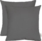 RSH DECOR: Sunbrella Square Throw Pillows Set of 2 | 20" x 20" | Water and Fade-Resistant Performance Fabric | Outdoor Pillow Covers with Down-Alternative Inserts | Made in USA (Cast Charcoal Grey)