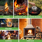 Inflame Fire Starters 130 pcs Fire Starters for Campfires, Grill, BBQ, Fireplace, Woodstove - Charcoal Starter - Waterproof, Weather-Resistant - Natural Wood Fireplace Starters