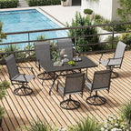 Soohow Outdoor Dining Chairs Set of 2, 360°Swivel Patio Dining Chair with Textilene Fabric, Outdoor Metal Armchair All Weather Resistant, Ergonomic Comfort, Perfect for Patio, Backyard, Balcony