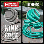 Best 150 ft Metal Garden Hose Set - No-Kink Durable 316 Stainless Steel, 10-Way Zync Spray Nozzle & Hook – Tough Flexible Heavy Duty Water Hoses, Naval Brass, Rust, Weather, LeakProof