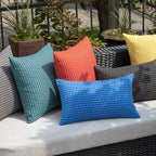 Kevin Textile Outdoor Waterproof Throw Pillow Covers Pack of 2 Farmhouse Decorative Cushion Covers for Garden Patio Tent Balcony Bench Couch Sofa 12x20 Inch, Blue