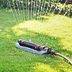 Eden 94094 Turbo Oscillating Sprinkler, Covers Up to 4,000 sq. ft., 18 Precision Nozzles, Adjustable Range and Width Tabs, Flow Control, Weighted Base, Quick Connect Starter Set