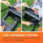 Keenstone Cordless Lawn Mower, 17" Electric Lawn Mower with Direct-Drive Brushless Motor, 2 x 20V 4.0Ah Battery, 6 Position Height Adjustable Push Mower for Yard & Thick Grass(35min Runtime)