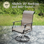 7 Pieces Patio Dining Set, Outdoor Table and Chairs, 6 x Textilene Swivel Dining Chairs and 61" Expandable Patio Dining Table, for Cozy Garden Settings, Grayish Brown