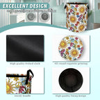 Colorful Hippie Peace Flowers Laundry Basket Foldable With Handles Tote Bag Oxford Cloth Funny Laundry Hamper Clothes Storage Bucket Toy Organizer For Bathroom/Laundry/Bedroom 18.9"x16.5 "