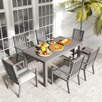 Patio Dining Chair Set of 4, Aluminum Outdoor Dining Chairs with Waterproof Cushions, Metal Outdoor Patio Furniture Seating for Porch, Balcony, Deck, Backyard, Gray