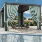 Gazebo Universal Replacement Privacy Curtain,12'×20' Gazebo Outdoor Waterproof Curtains, 4-Panels Sidewall Curtains with Double Zipper for Patio Canopy, Garden and Backyard (Curtain Only)