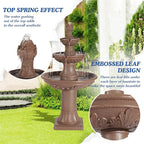 Italian Outdoor Water Fountains Garden Decor - 48.4''H Fountains and Waterfalls Outside, Large Cascading Indoor Floor-Standing Resin Bubbler Fountain Features W/Pump for Patio, Yard (Brown)