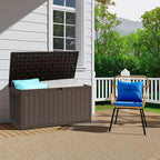 YITAHOME 90 Gallon Large Deck Box with Side Handles, Outdoor Double-Wall Storage for Patio Furniture Cushions, Garden Pool Accessories, Waterproof & Lockable