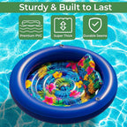 JAMBO Huge Round 76 x 76 Tanning Pool Lounger, Pool Float, Inflatable Sun Tanning Pool Float, Tanning Chair, Pool Floats Adult, Water Lounge Raft Pool Lounger Adults, Tanning Raft Sunchill Tanning Bed