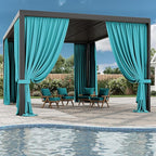 Gazebo Universal Replacement Privacy Curtain,12'×16' Gazebo Outdoor Waterproof Curtains, 4-Panels Sidewall Curtains with Double Zipper for Patio Canopy, Garden and Backyard (Curtain Only)