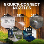 NOVUS Gas Pressure Washer, 3100 PSI 2.5 GPM Power Washer, 30FT Hose, 5 Nozzles, Onboard Soap Tank, Steel Spray Wand, Portable Gas Powered Pressure Washer for Vehicles Driveways Patios Fences Furniture