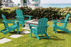 SERWALL Adirondack Chair with Cup Holders - Composite Adirondack Chairs HDPE Outdoor Chairs All Weather Use- Aruba