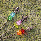 Garden Stake Outdoor Metal Garden Stake Plant Pick Cute Metal Stick Art Ornament Decor for Lawn Yard Patio,3PCS, 25" H Magic Wand