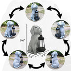 Solar Dog Outdoor Garden Statue with LED Light,Dog Solar Lights Lantern Outside Decorations for Yard, Lawn Decor Statue for Patio, Balcony, Yard Ornament,Unique Dog Gifts for Mom