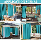 Gazebo Universal Replacement Privacy Curtain,12'×12' Gazebo Outdoor Waterproof Curtains, 4-Panels Sidewall Curtains with Double Zipper for Patio Canopy, Garden and Backyard (Curtain Only)