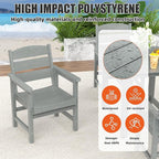5-Piece HIPS Patio Dining Set, Outdoor Dining Table and Chairs Set with Umbrella Hole, Weatherproof Dining Table Set for 6 Person, Patio Furniture Set for Outside Deck, Grey