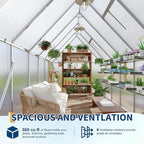 6X11 ft Polycarbonate Greenhouse with Aluminum Frame, Polycarbonate Greenhouse for Outdoors, Greenhouses with Ventilation, Aluminum Large Walk-in Greenhouses for Outside