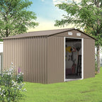 10FT x 8FT Metal Outdoor Storage Shed,Garden Sheds & Outdoor Storage w/Lockable Sliding Doors & Air Vent,Metal Shed for Backyard,Garden,Patio,Lawn