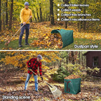53 Gallon Garden Bags for Debris,2-Pack Yard Waste Bags,Large Dustpan-Type Lawn bags with Gardening Gloves,Leaf Bags for Yard Debris,Grass Clippings,Collapsible Trash Can for Parties,Laundry,Camping