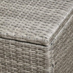 Outsunny 113 Gallon Deck Box, Rattan Outdoor Storage Box, Waterproof Storage Container for Indoor, Patio Furniture Cushions, Pool Supplies, Garden Tools, Gray