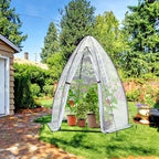 Portable Greenhouse for Outsides, Ohuhu Heavy Duty Green House Tent with Durable PE Cover, Garden Plant Protector with Zippered Door Mesh Window for Vegetables Flowers Fruits Herbs, 63x54x71 Inch