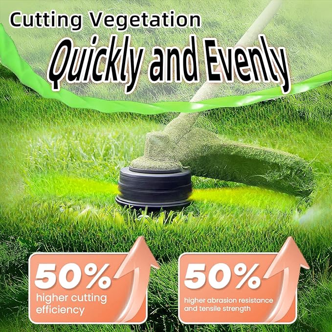 12 Pack String Trimmer Line .095 Compatible with Ego String Trimmer 095 Weed Eater String Pre-Cut Dual Color 3-section Fast-positioning Twisted Trimmer Line Universal Fit Weed Wacker String 14 ft